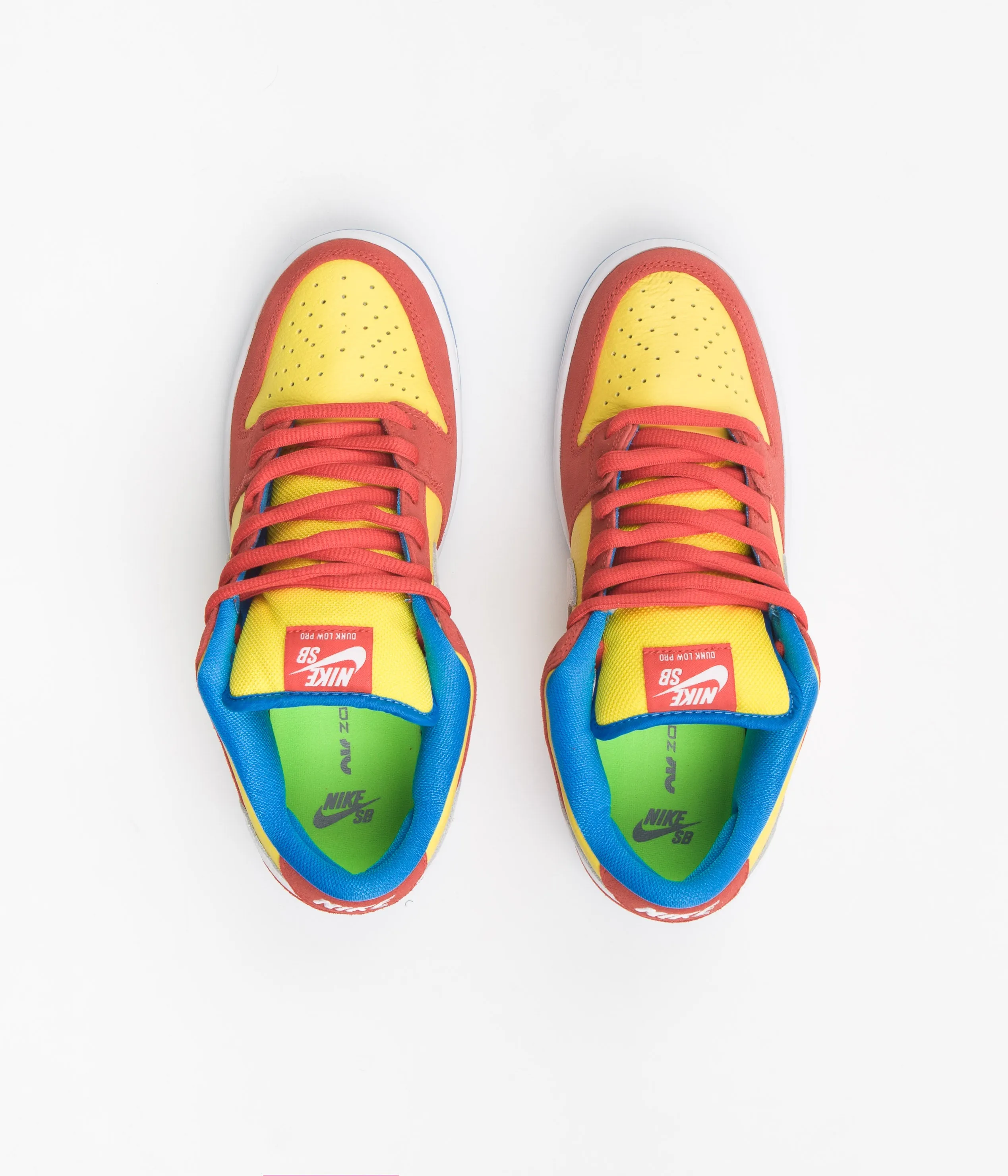 Nike SB Dunk Low Pro 'Bart Simpson' Shoes - Habanero Red / White - Blue Hero