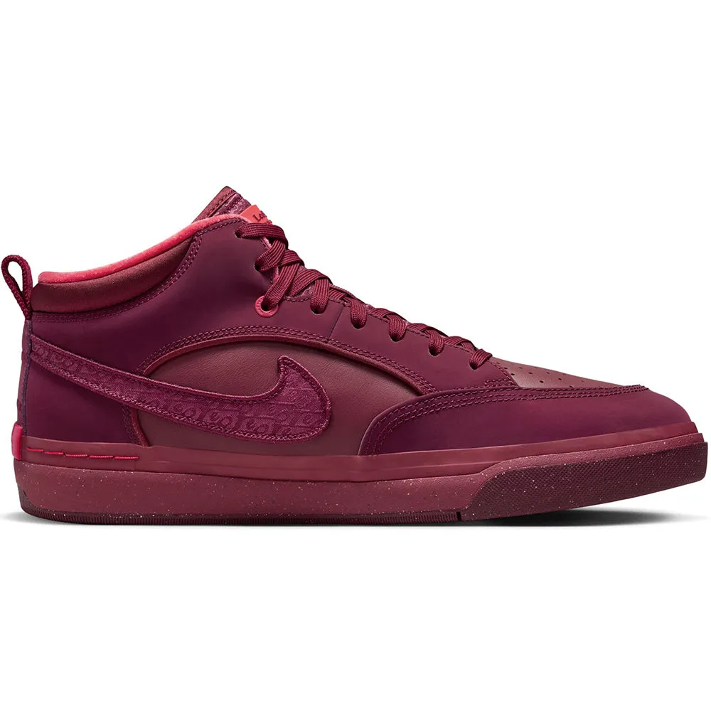 Nike SB React Leo Premium Shoes Dark Beetroot/Dark Beetroot-Team Red
