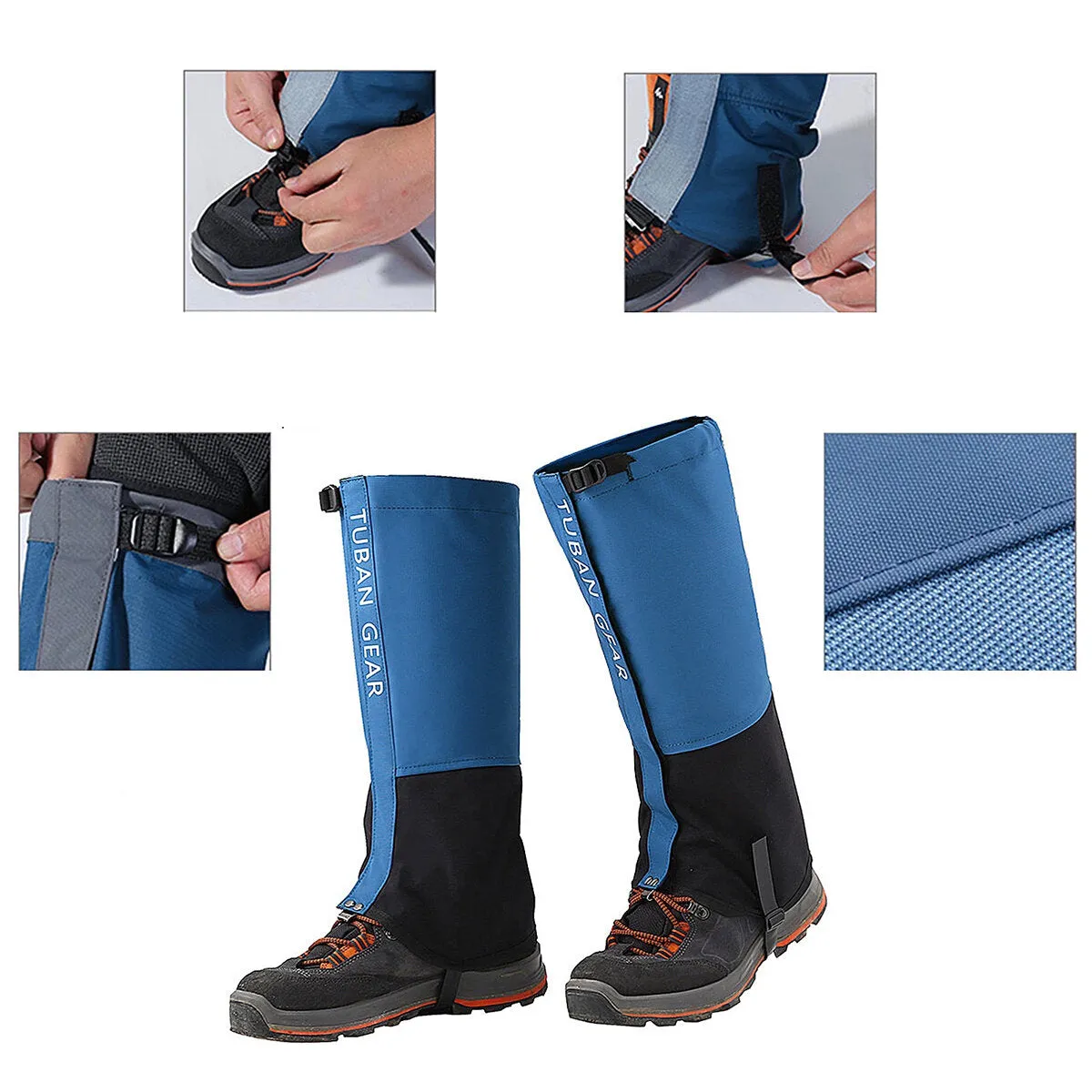 Non-Slip Snow Boots Cover Skiing Gaiters Adjustable Cover Camping Hiking Climbing