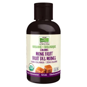 Now Organic Monk Fruit Liquid, Caramel 59mL