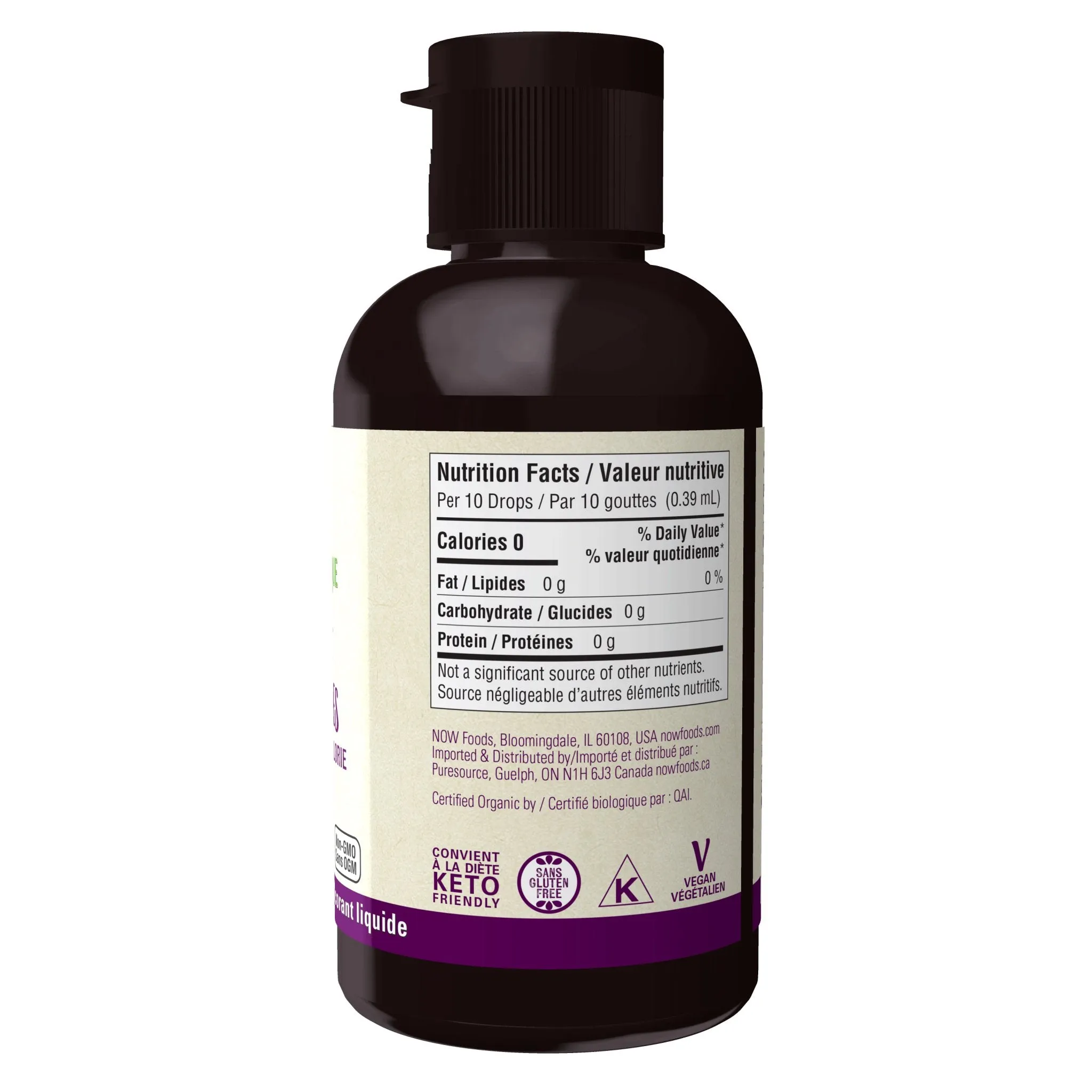 Now Organic Monk Fruit Liquid, Caramel 59mL