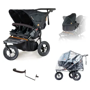 Out n About Double Nipper V5 Newborn & Toddler Starter Bundle - Summit Black - Delivery Late March
