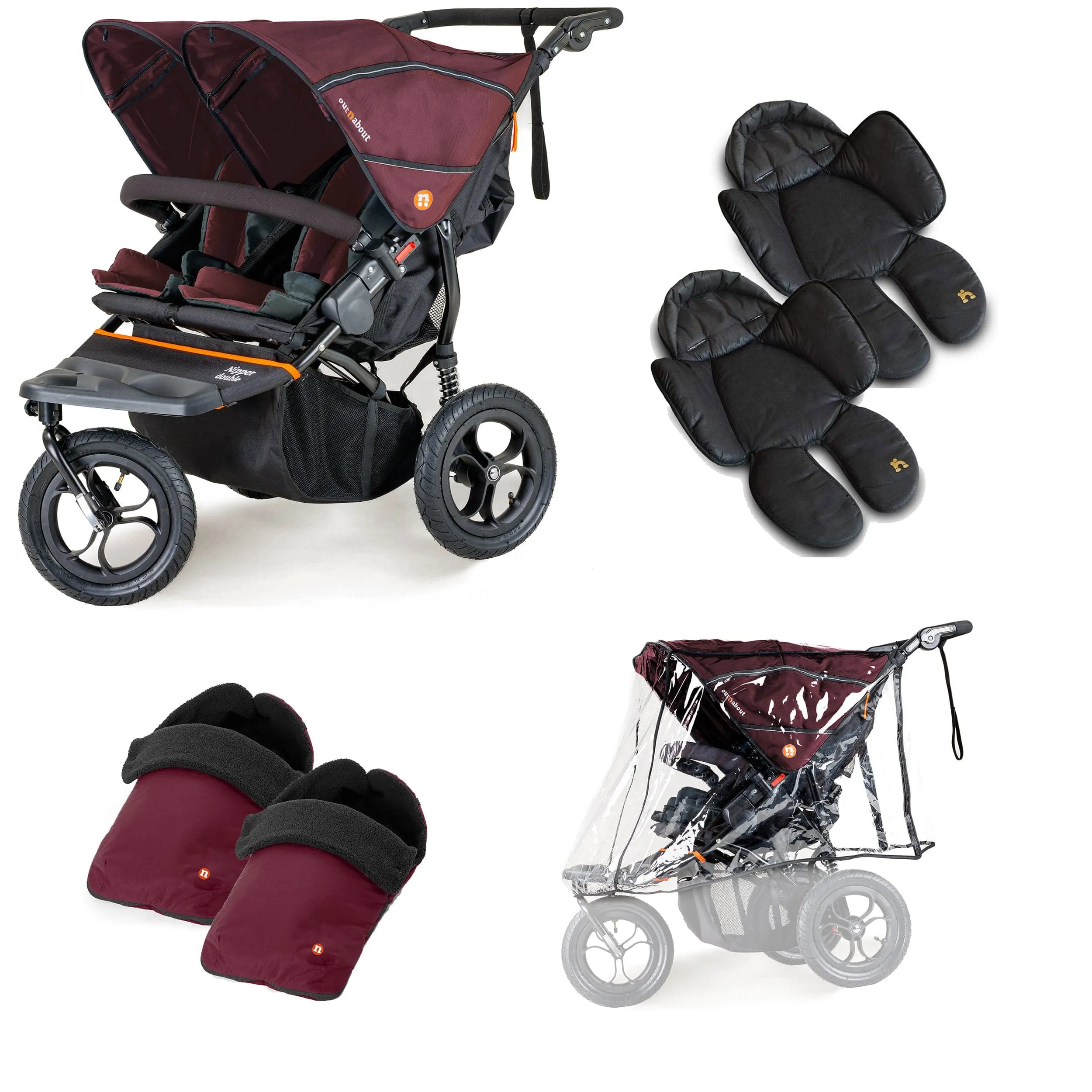 Out n About Nipper Double Twin Comfort Kit in Brambleberry Red
