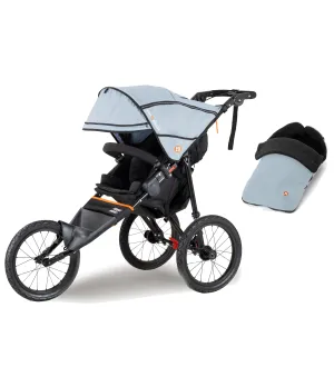 Out n About Nipper Sport V5 Single Pushchair with Footmuff - Rocksalt Grey