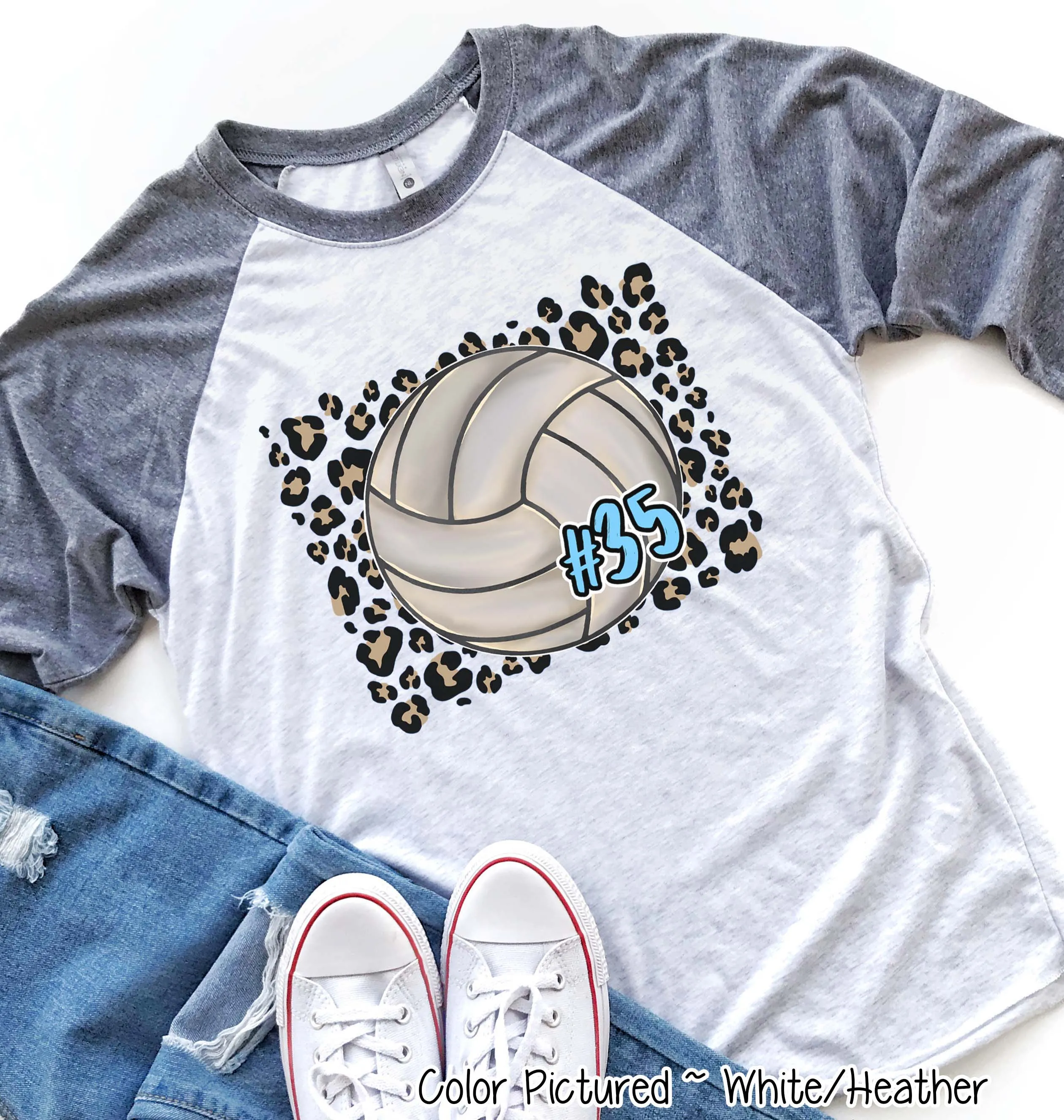 Personalized Leopard Volleyball Fan Tee