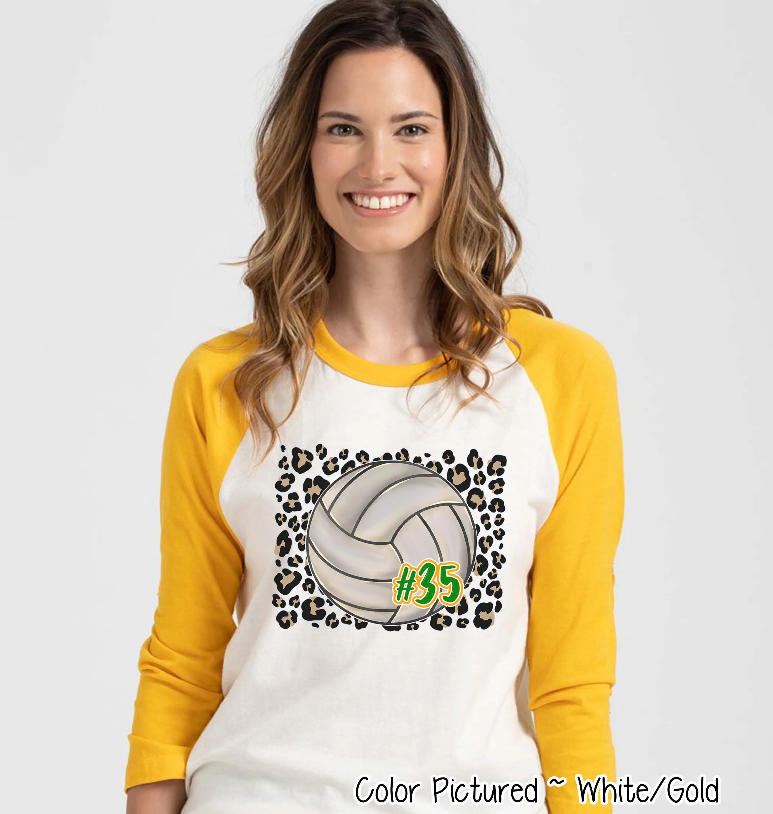 Personalized Leopard Volleyball Fan Tee