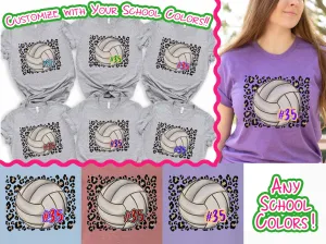 Personalized Leopard Volleyball Fan Tee