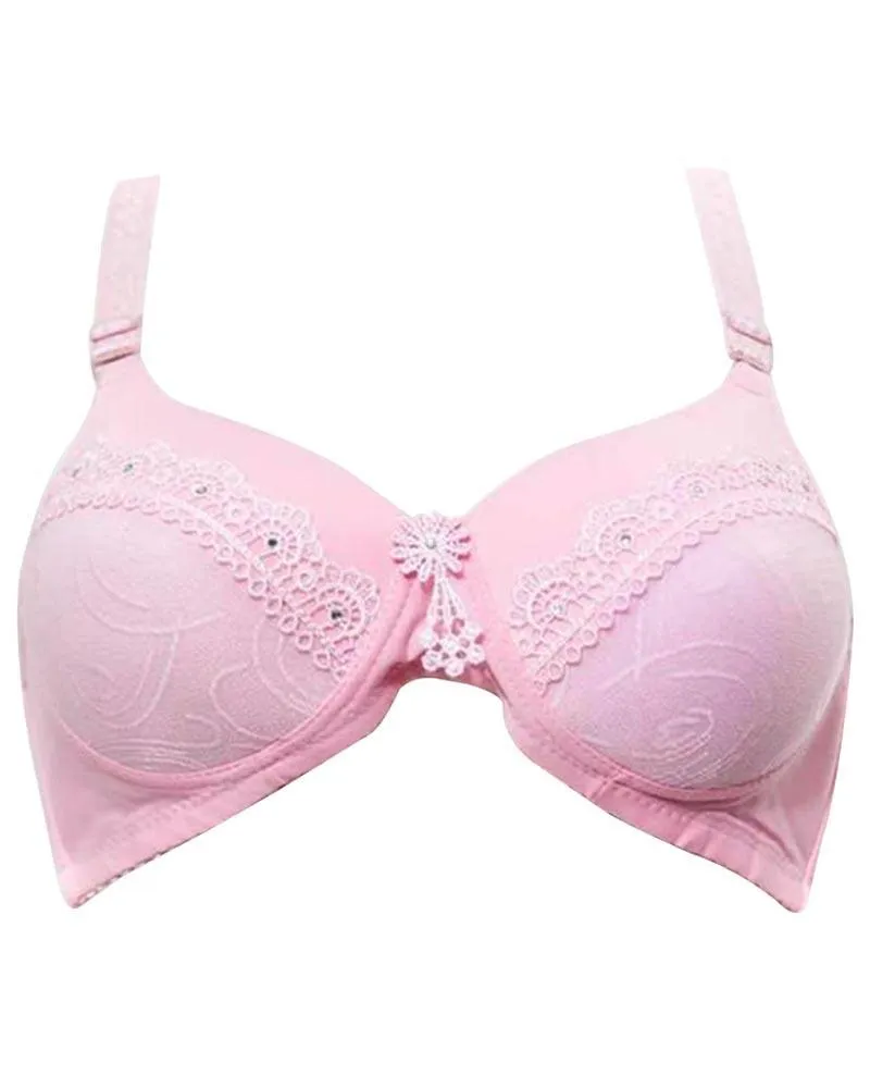 Pink Single Padded Non Wired Bra