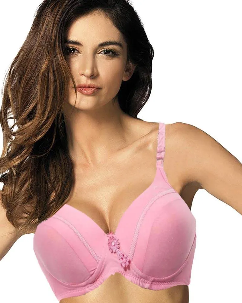 Pink Single Padded Non Wired Bra