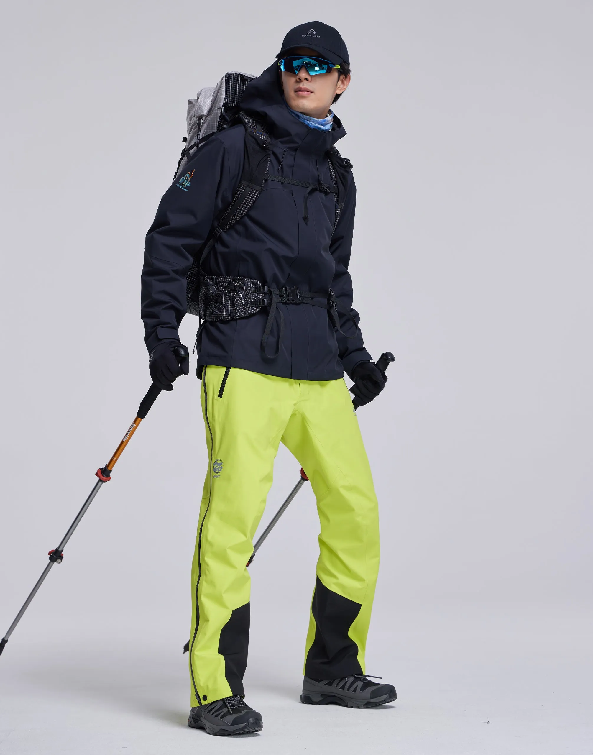 Pioneer Camp Men's Waterproof Ski Pants – Windproof, Lightweight, Full-Zip Design