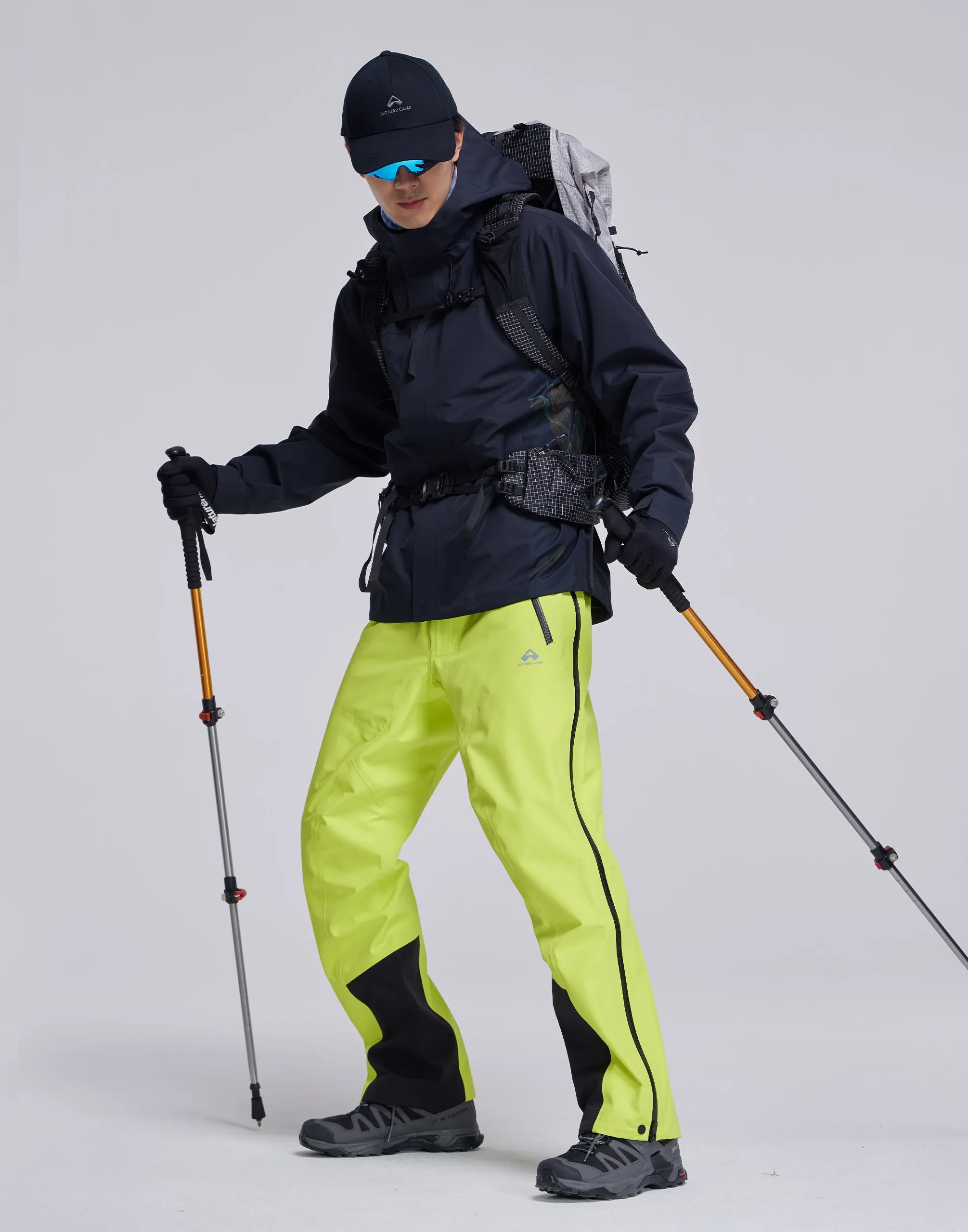 Pioneer Camp Men's Waterproof Ski Pants – Windproof, Lightweight, Full-Zip Design