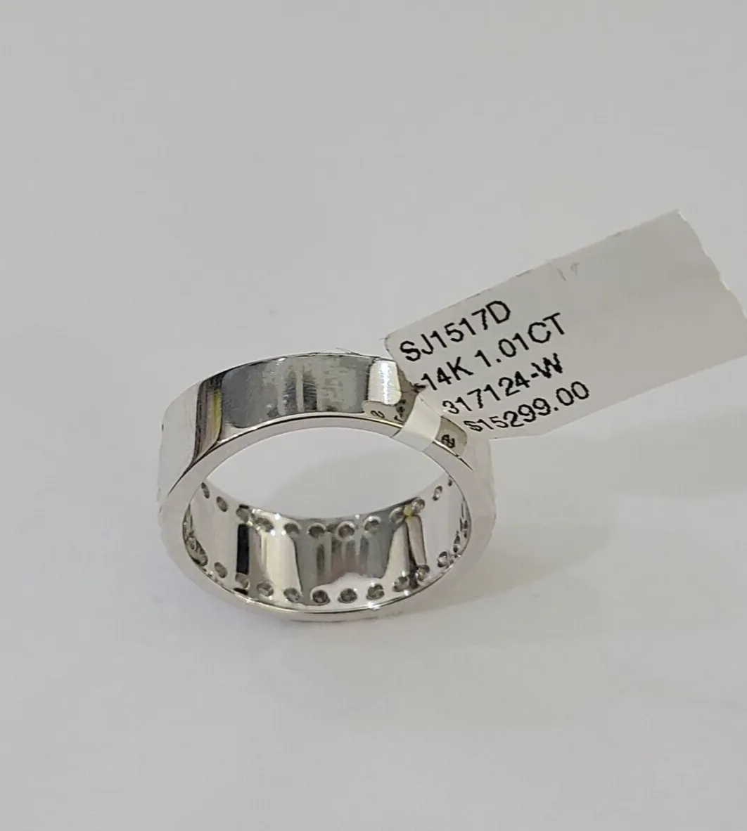 REAL 14k White Gold Diamond Ring Size 10 Wedding Casual Ring Mens
