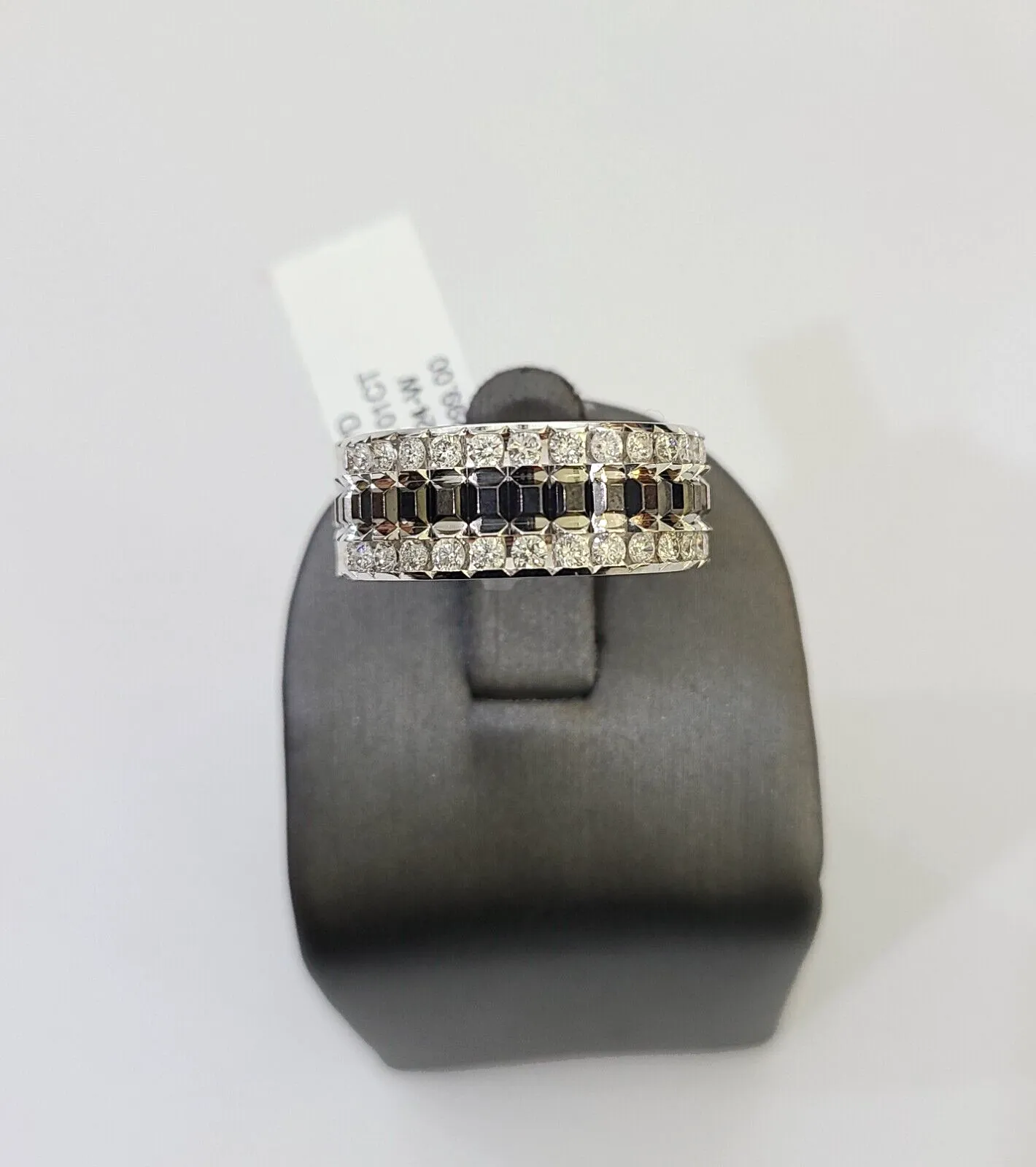 REAL 14k White Gold Diamond Ring Size 10 Wedding Casual Ring Mens