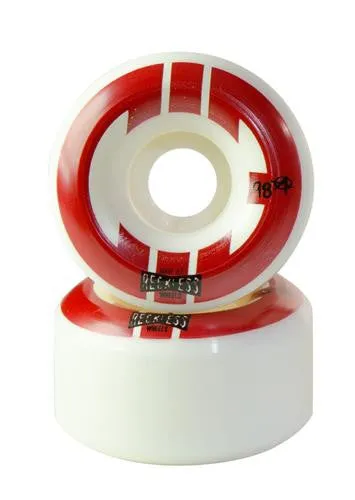 Reckless CIB 55mm/98a Street Wheels White Red - 4 Pack