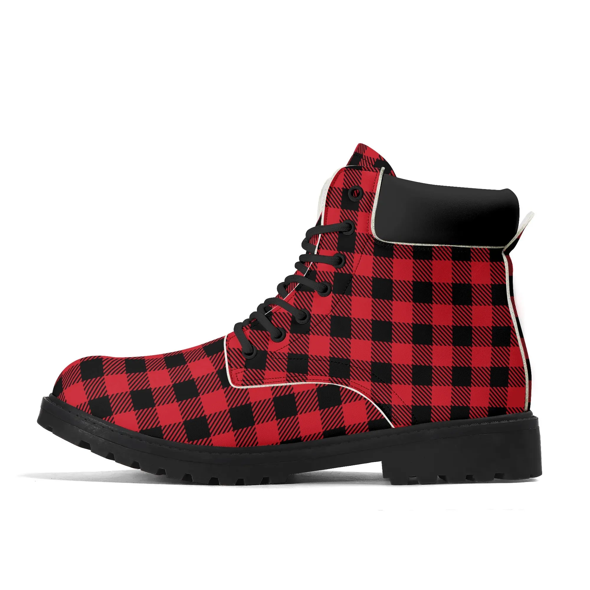 Red Buffalo Plaid Mens All Season Boots