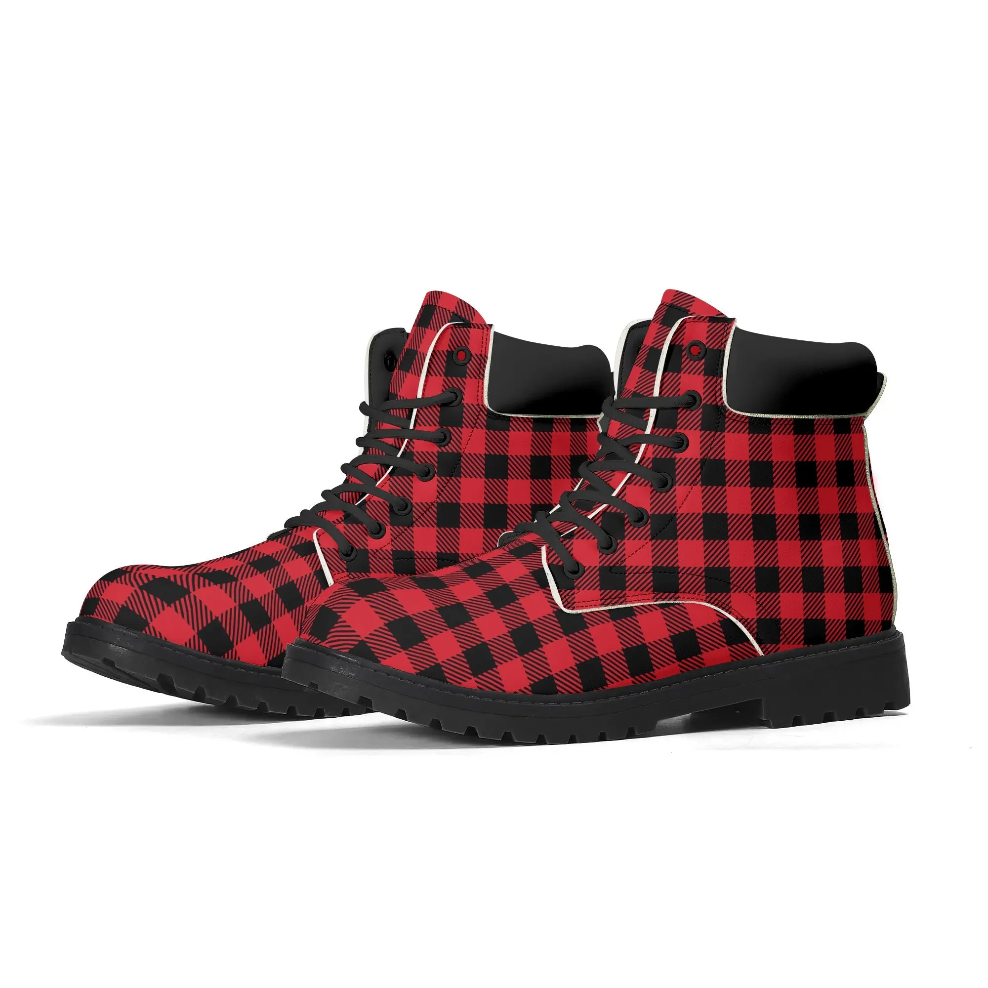 Red Buffalo Plaid Mens All Season Boots