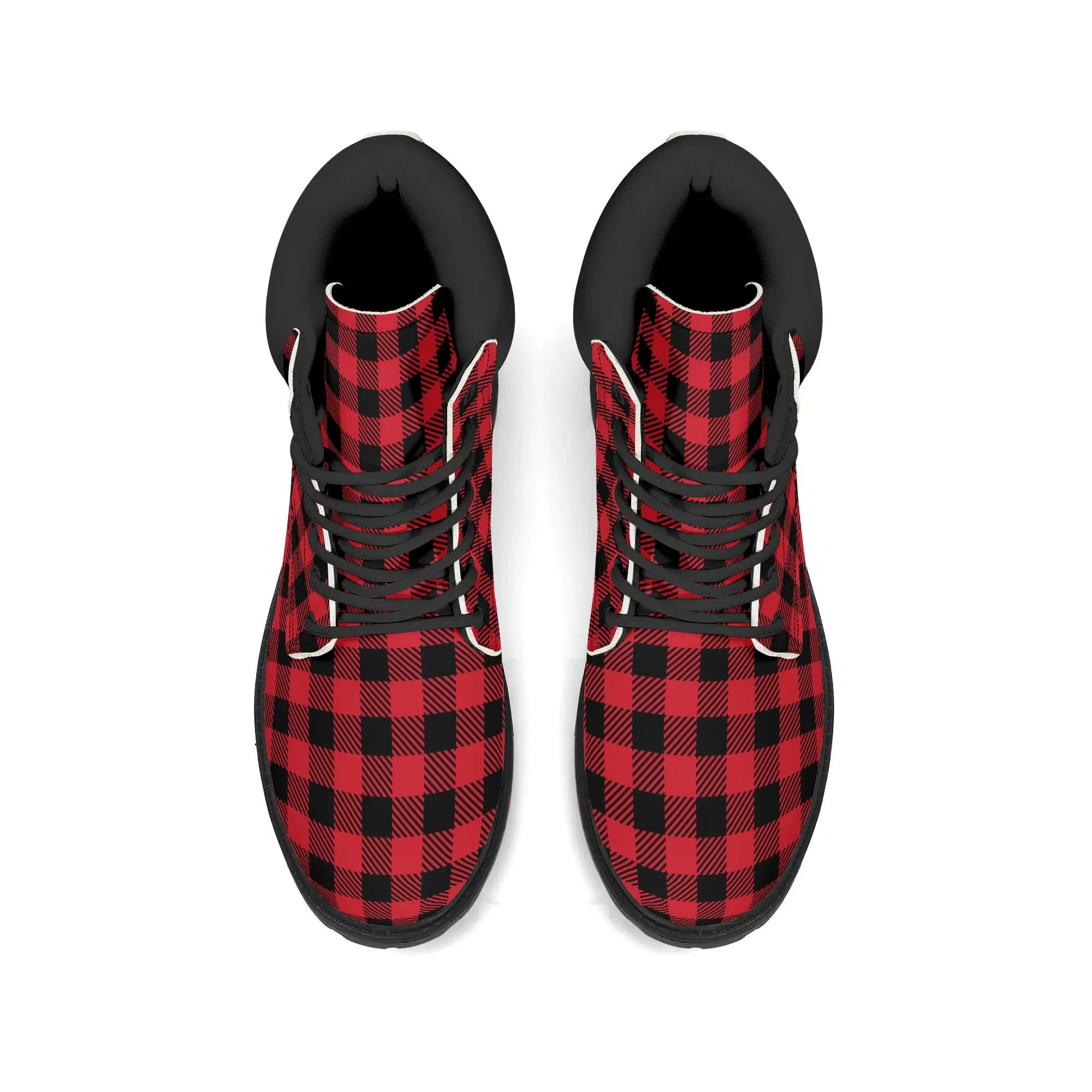 Red Buffalo Plaid Mens All Season Boots