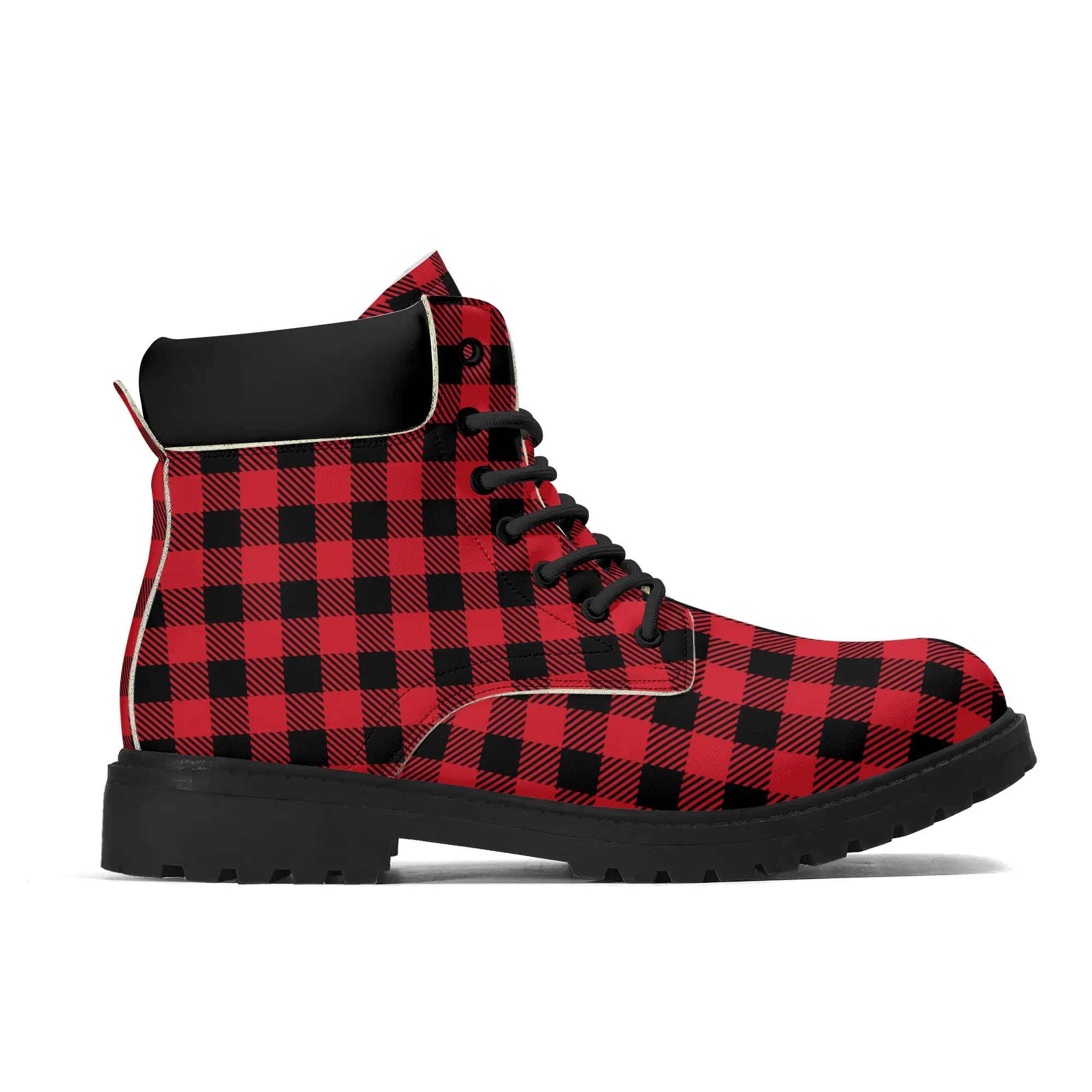 Red Buffalo Plaid Mens All Season Boots