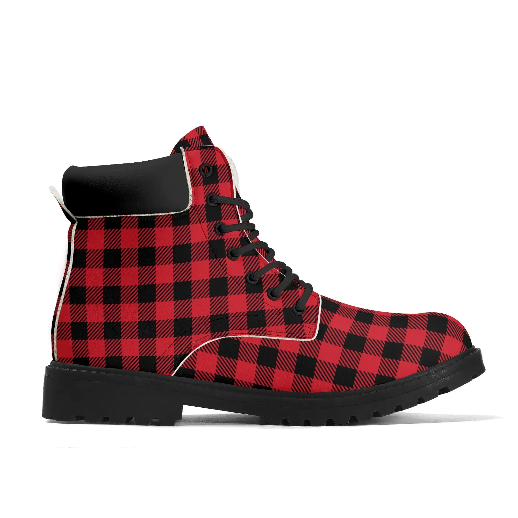Red Buffalo Plaid Mens All Season Boots