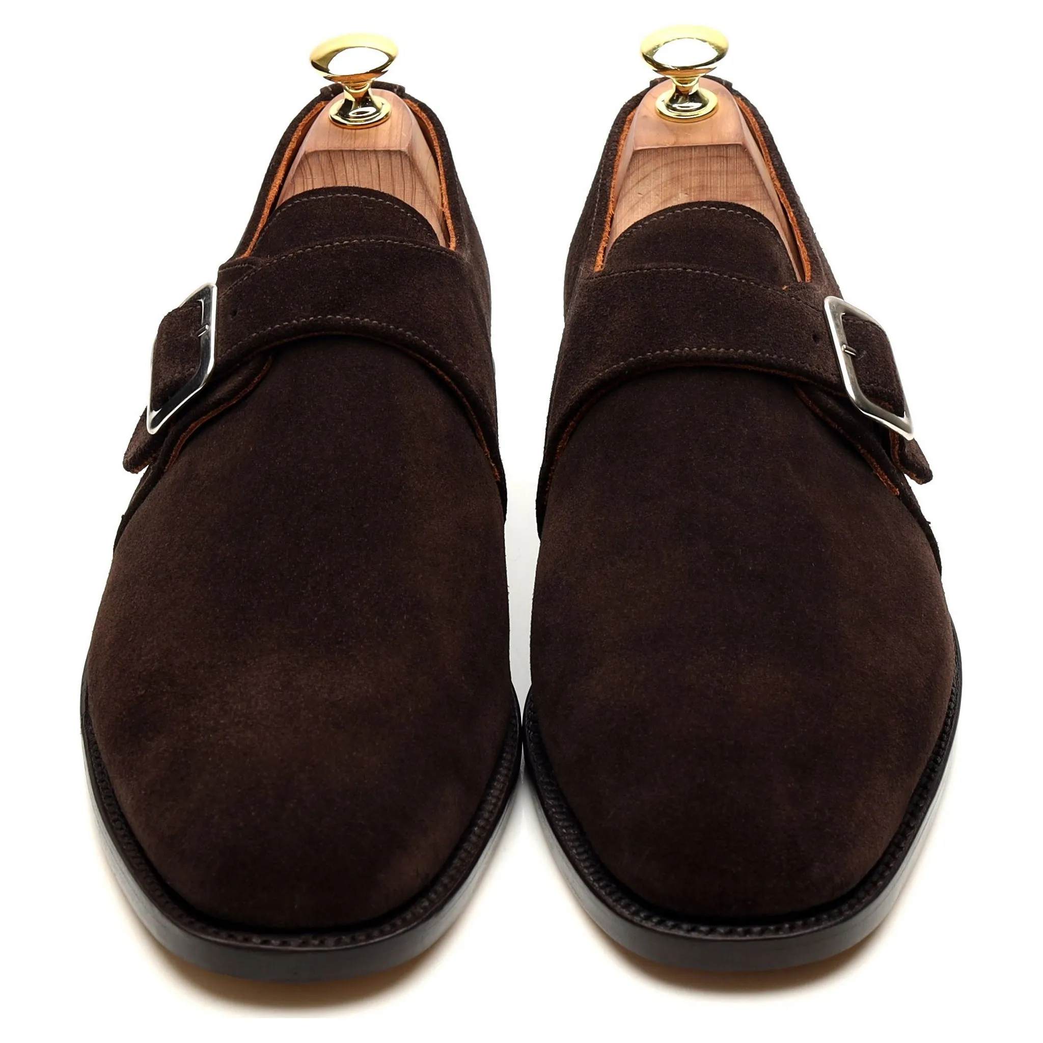 'Rome' Dark Brown Suede Monk Strap UK 8 F