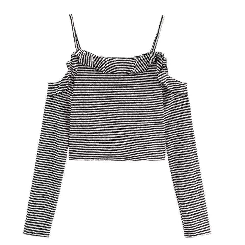 Ruffled Crop Off-Shoulder