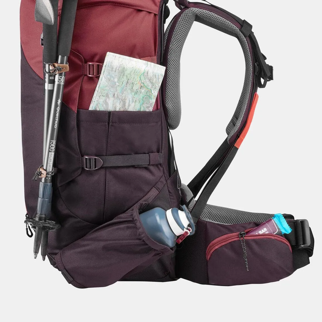 Sac à dos de trekking femme 50 l - mt 100 easyfit
