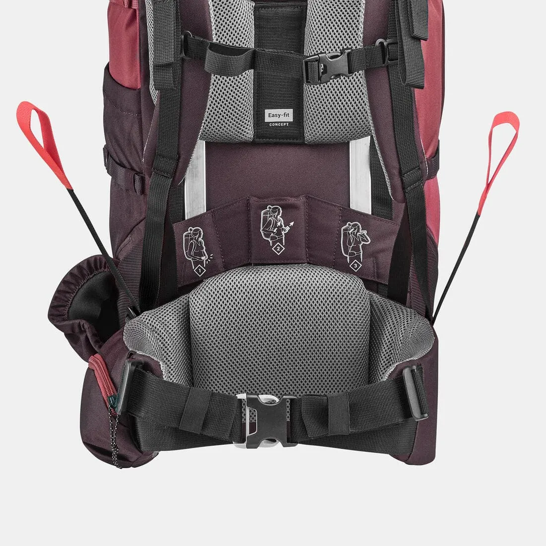 Sac à dos de trekking femme 50 l - mt 100 easyfit