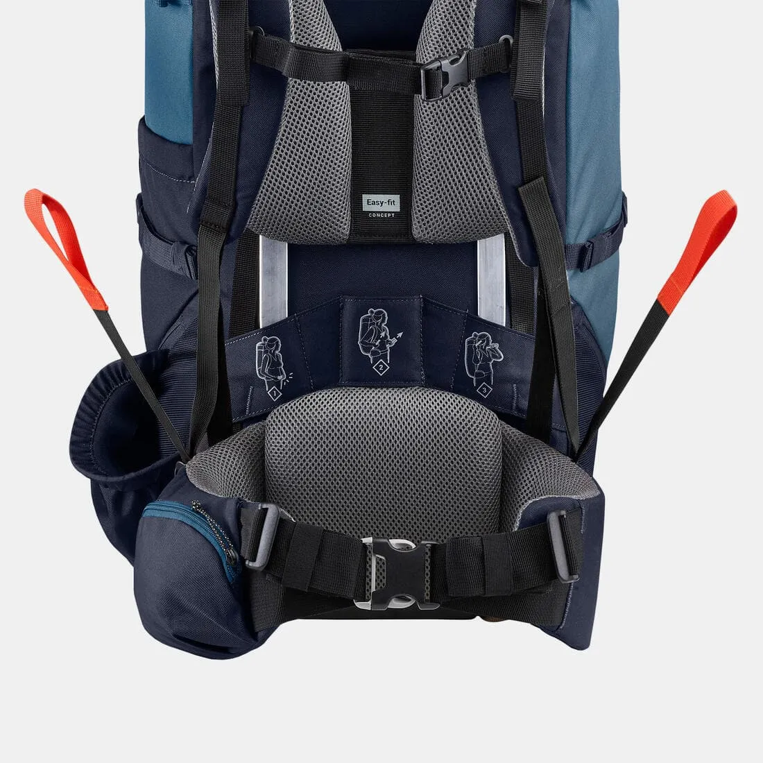 Sac à dos de trekking femme 60 l - mt100 easyfit