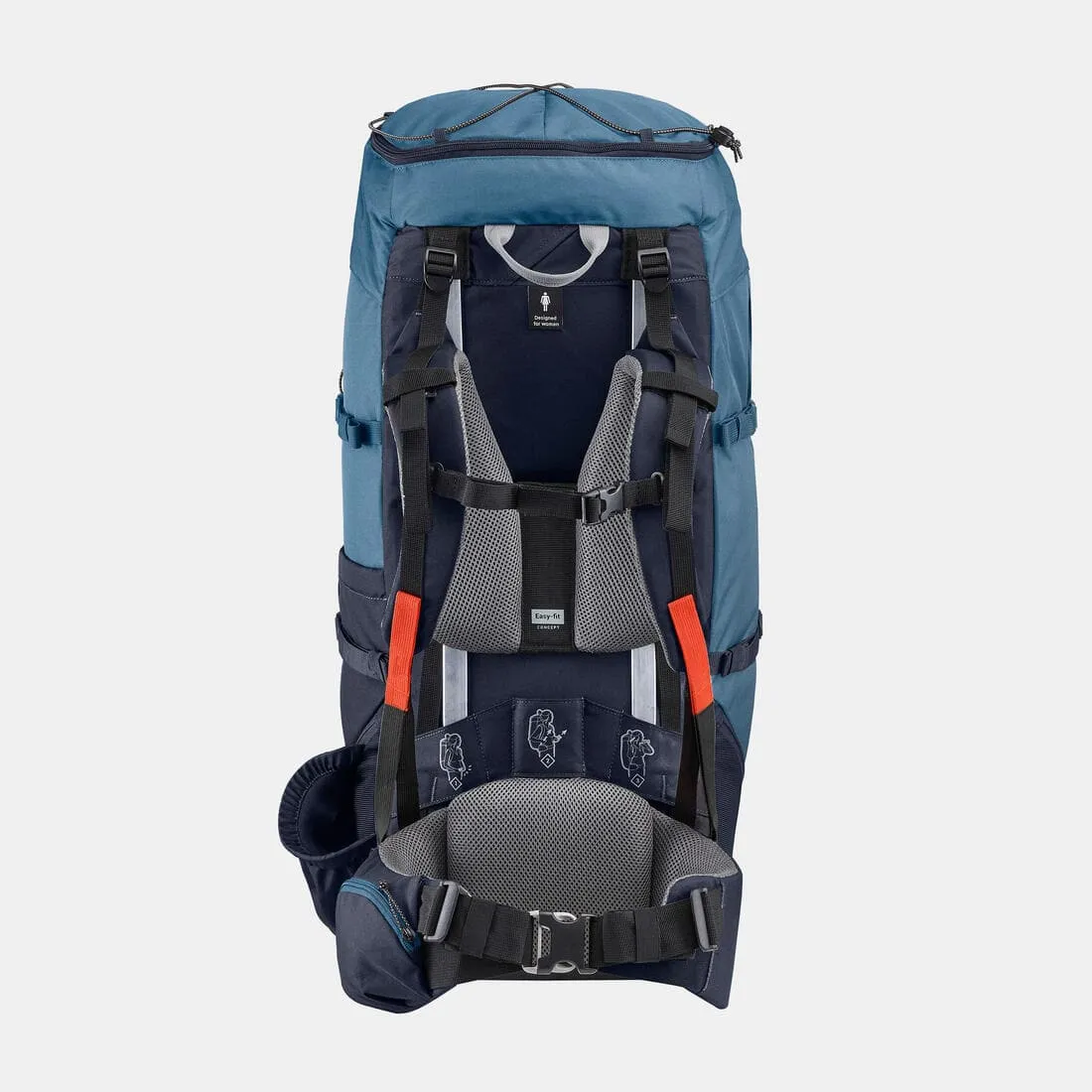 Sac à dos de trekking femme 60 l - mt100 easyfit