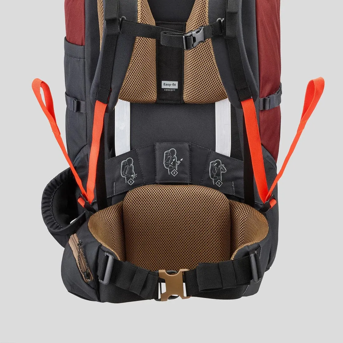 Sac à dos de trekking homme 70 l - mt100 easyfit