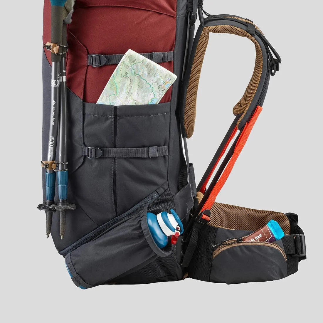 Sac à dos de trekking homme 70 l - mt100 easyfit