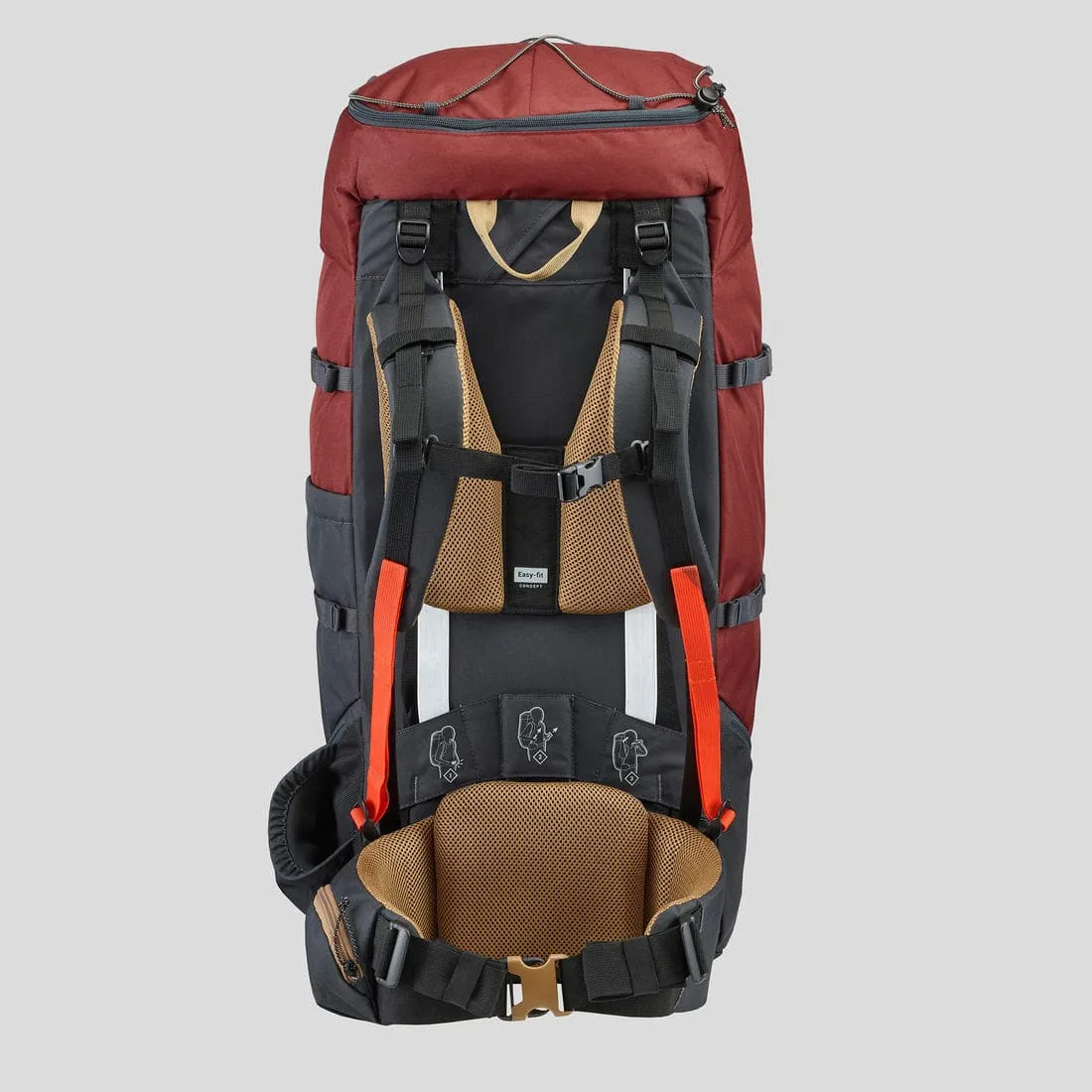 Sac à dos de trekking homme 70 l - mt100 easyfit