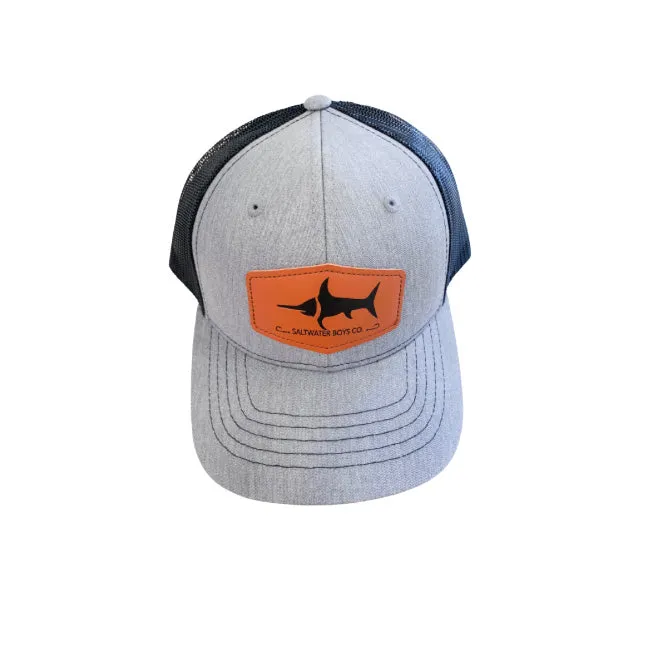 Saltwater Boys Leather Hat - Grey