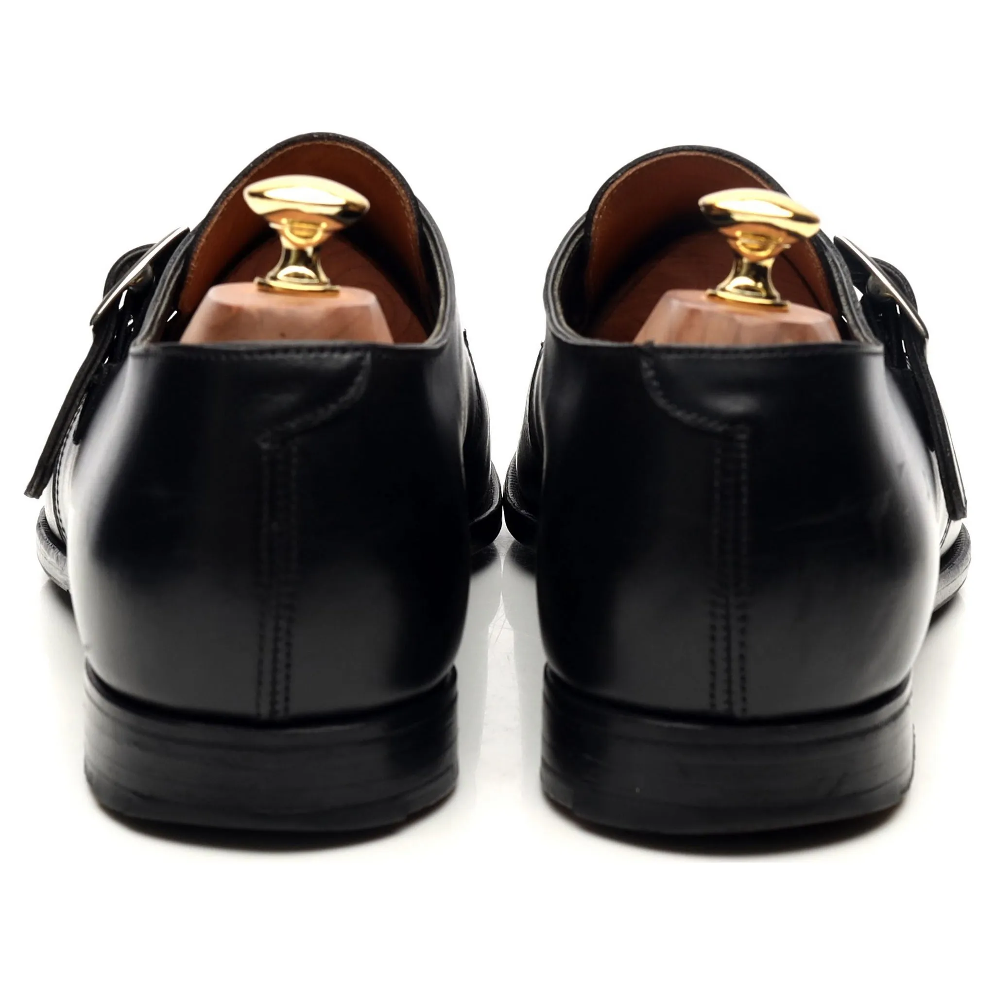 'Savile 4' Black Leather Monk Strap UK 10 E