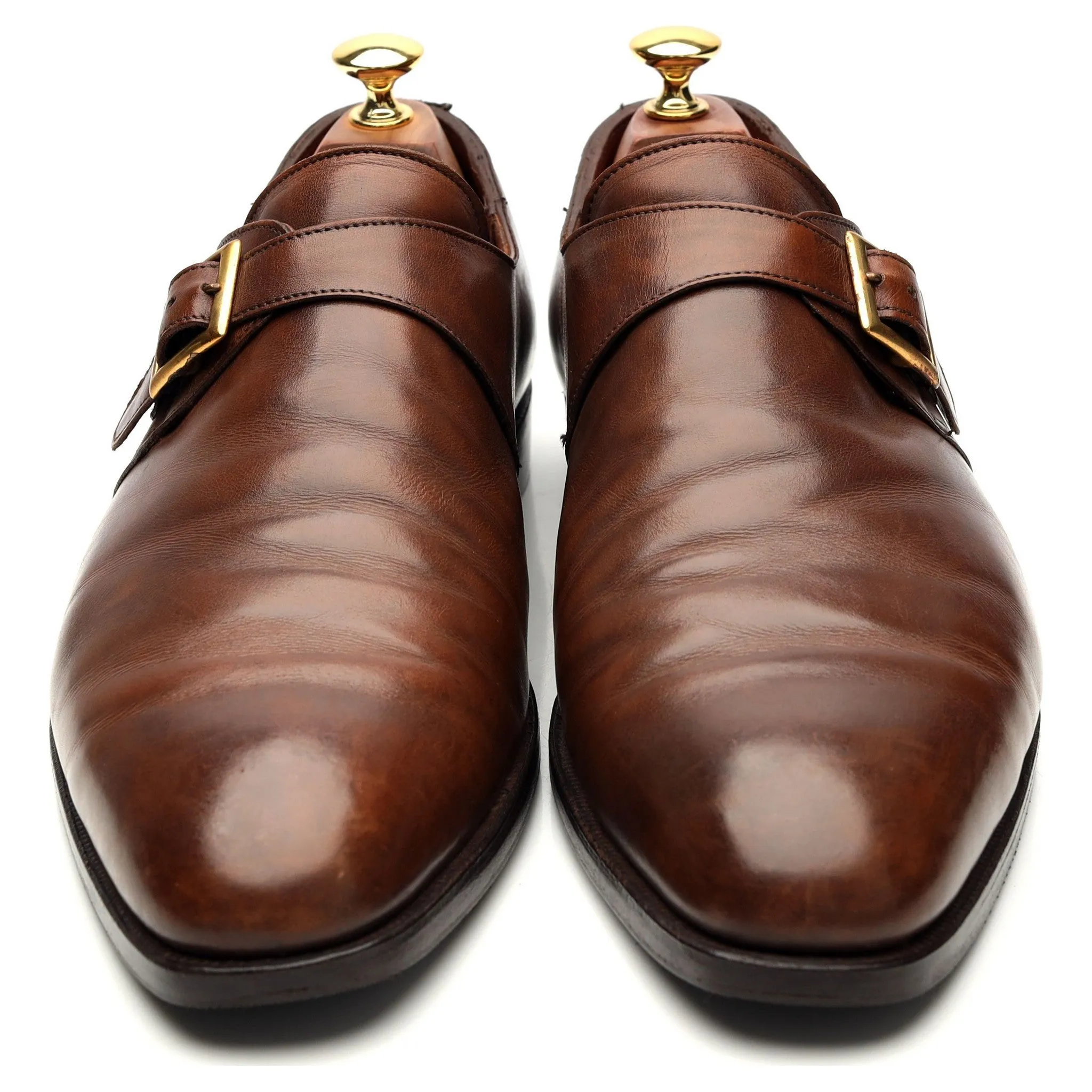 'Savile' Brown Leather Monk Strap UK 9.5 E