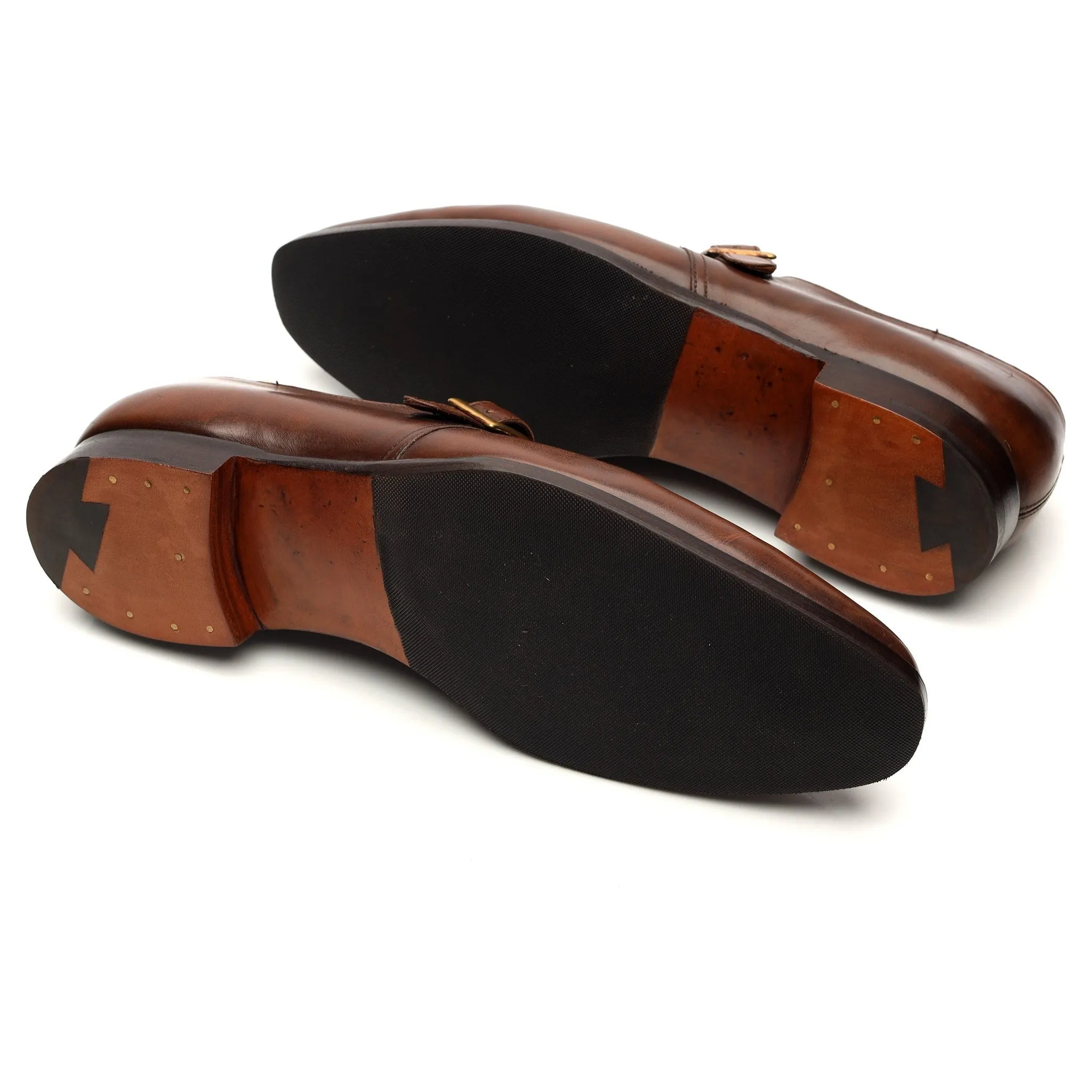 'Savile' Brown Leather Monk Strap UK 9.5 E