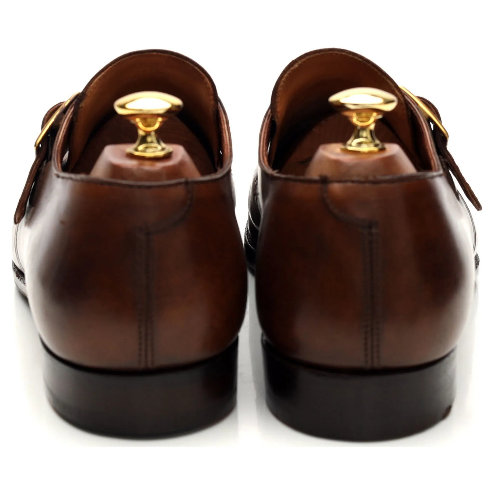 'Savile' Brown Leather Monk Strap UK 9.5 E