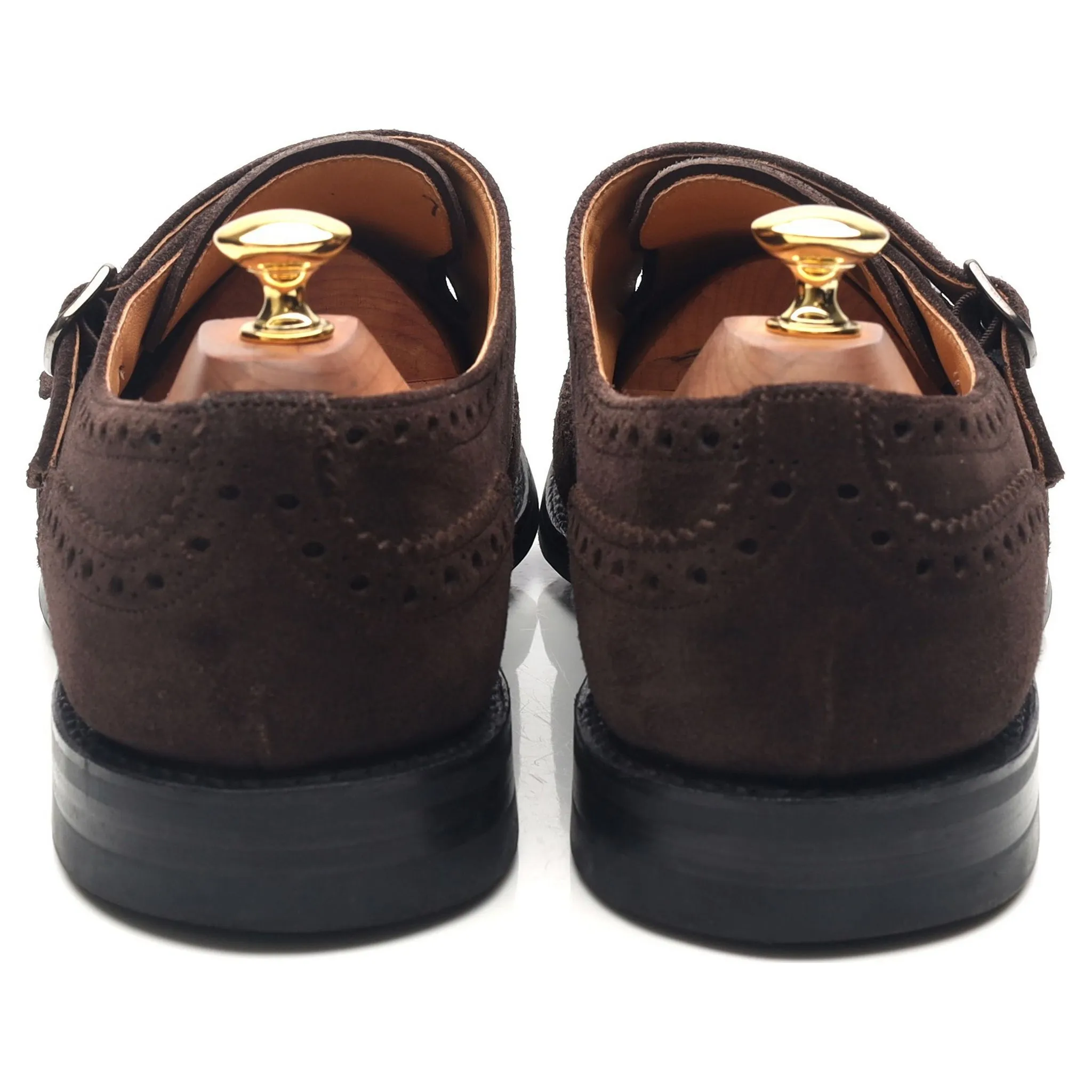'Seaforth' Dark Brown Suede Double Monk Strap UK 9 G