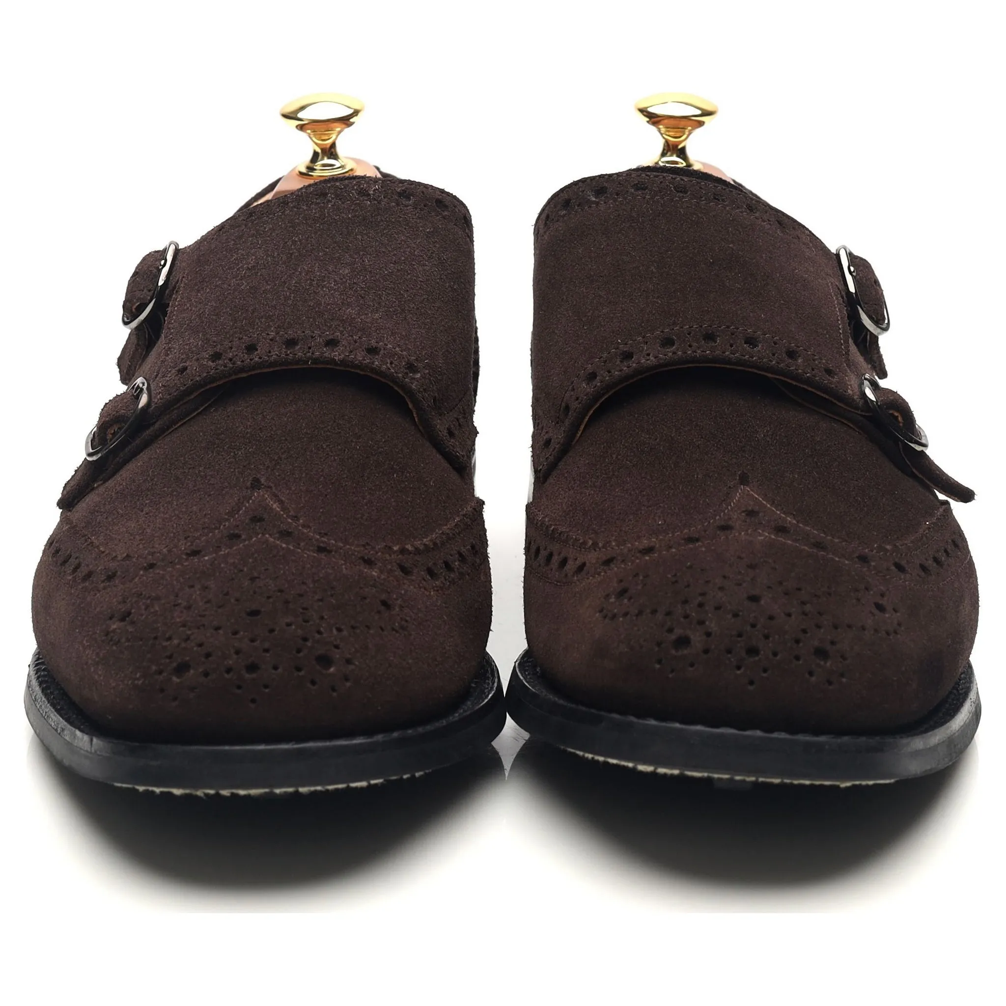 'Seaforth' Dark Brown Suede Double Monk Strap UK 9 G