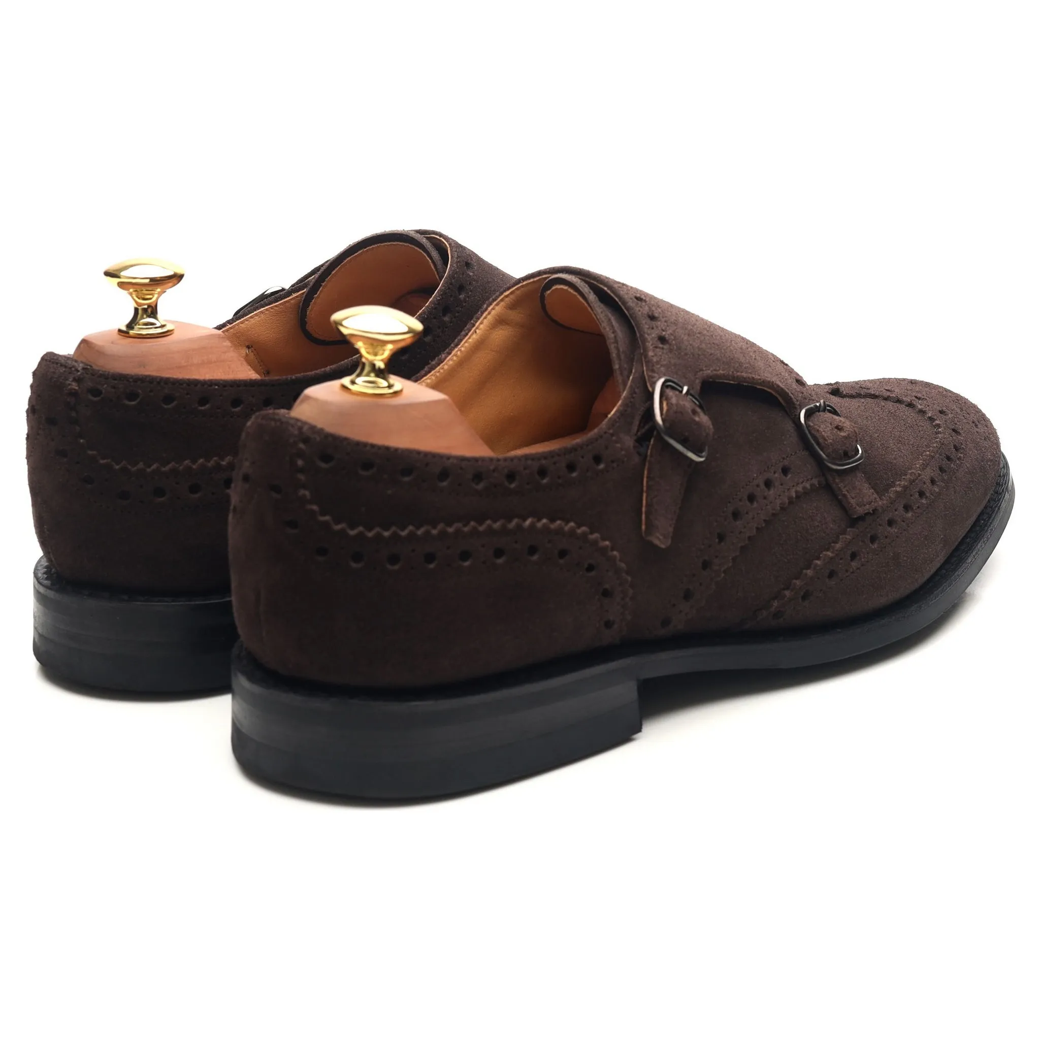 'Seaforth' Dark Brown Suede Double Monk Strap UK 9 G