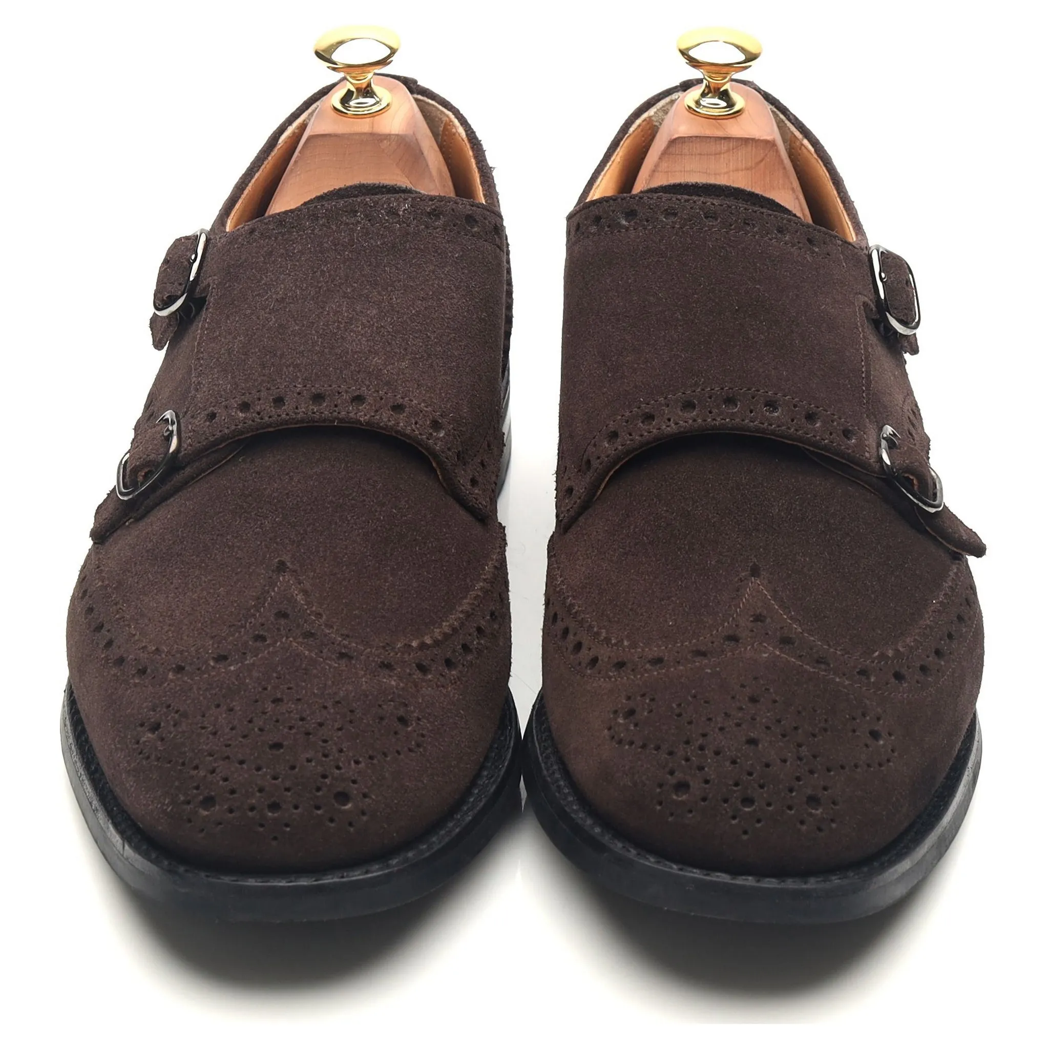 'Seaforth' Dark Brown Suede Double Monk Strap UK 9 G