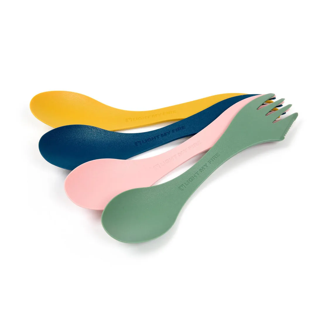 Set of 4 Bio-Plastic Trekking Sporks (all-in-one: fork/spoon/knife)