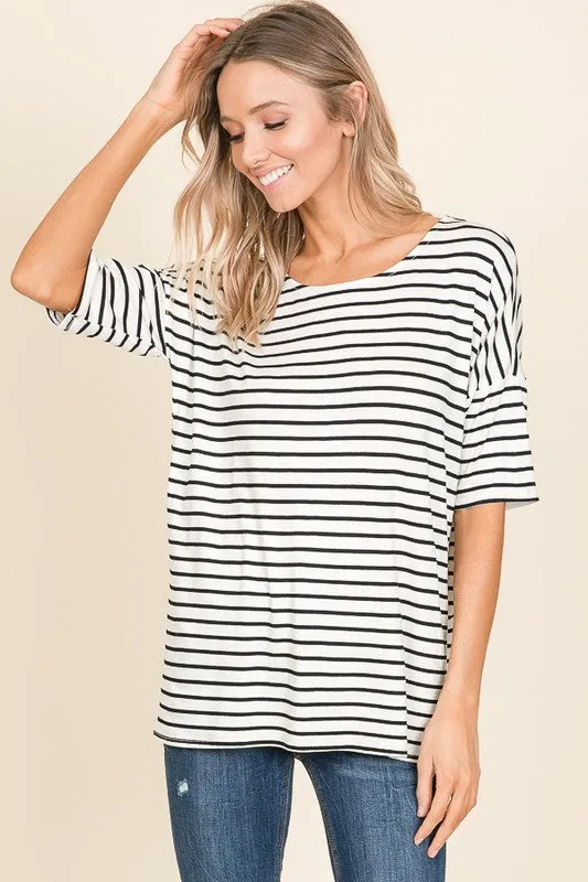 Short Sleeve Striped Top
