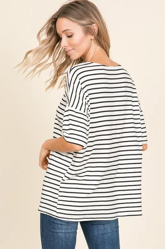 Short Sleeve Striped Top