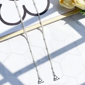 Silver Beaded Bra Straps