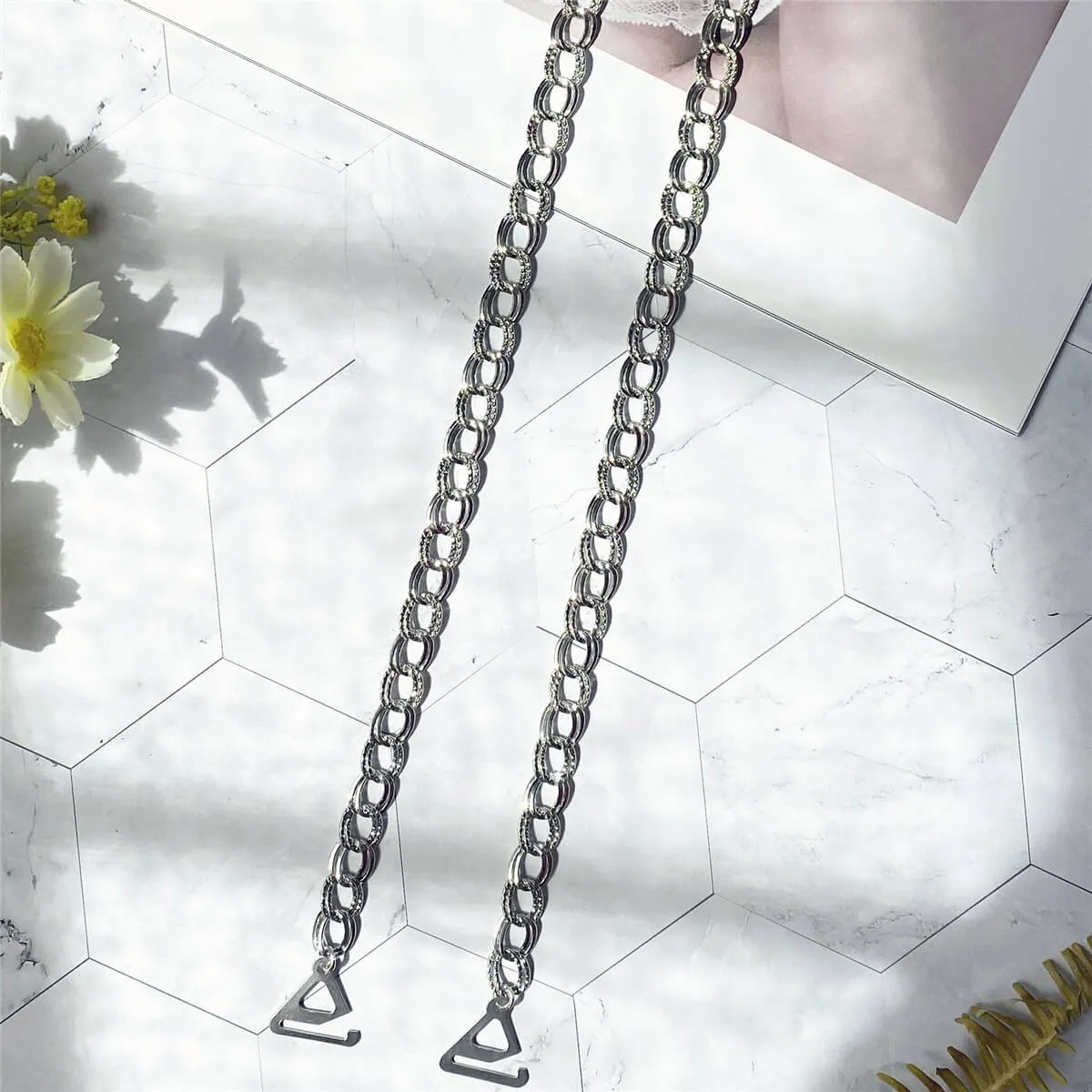 Silver Metal Decorative Bra Straps