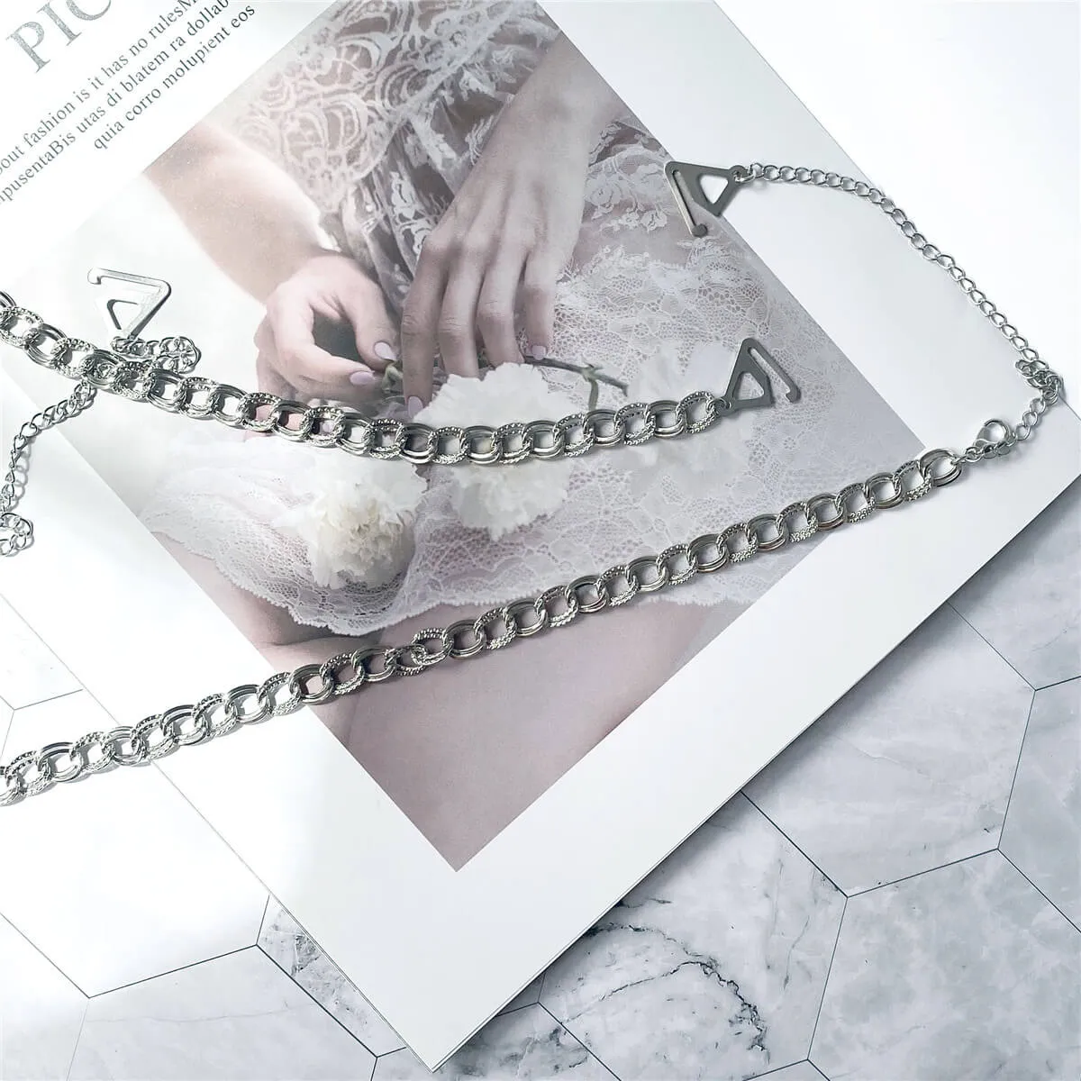 Silver Metal Decorative Bra Straps