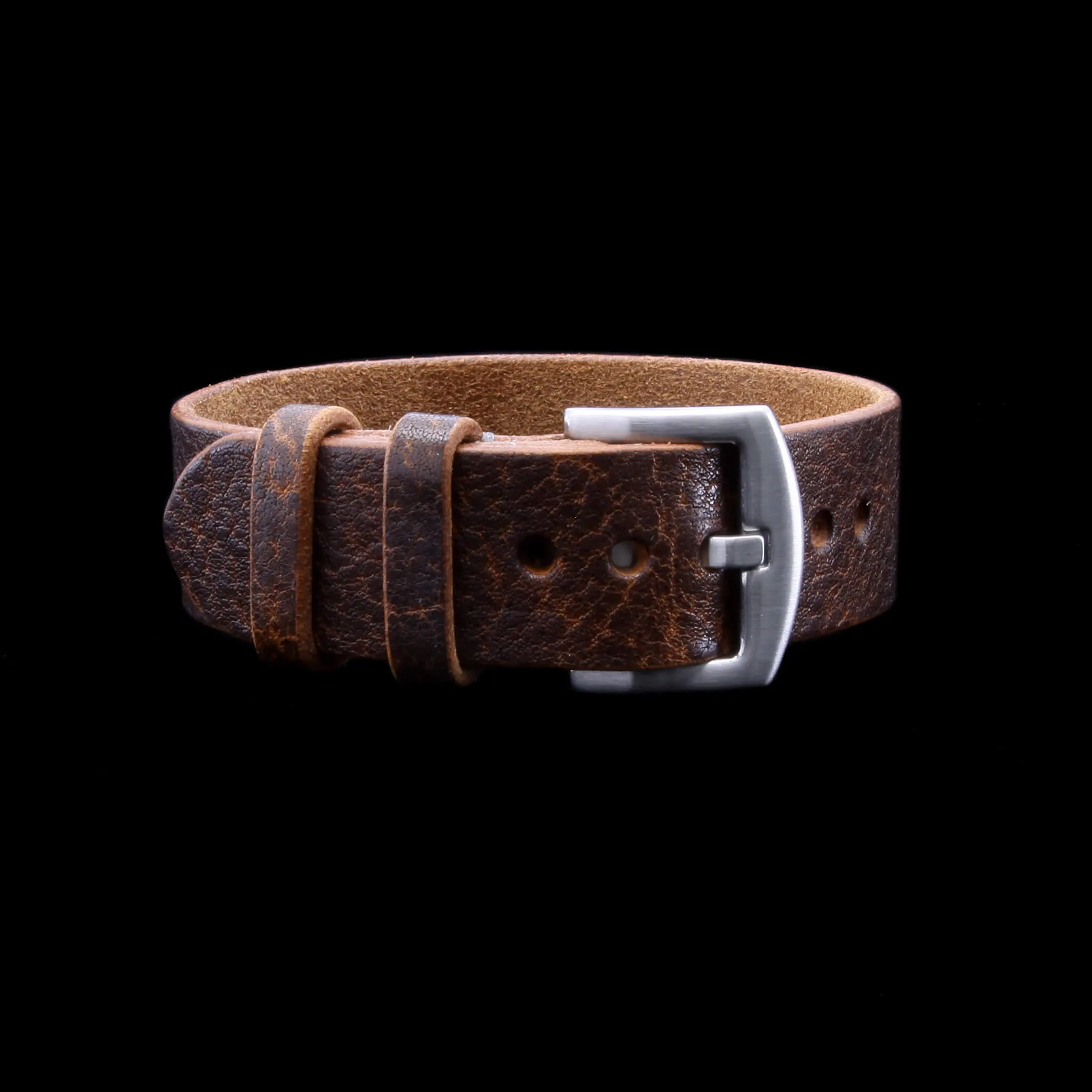 Single Pass Leather Watch Strap, 2-Keeper Gobi-Cognac