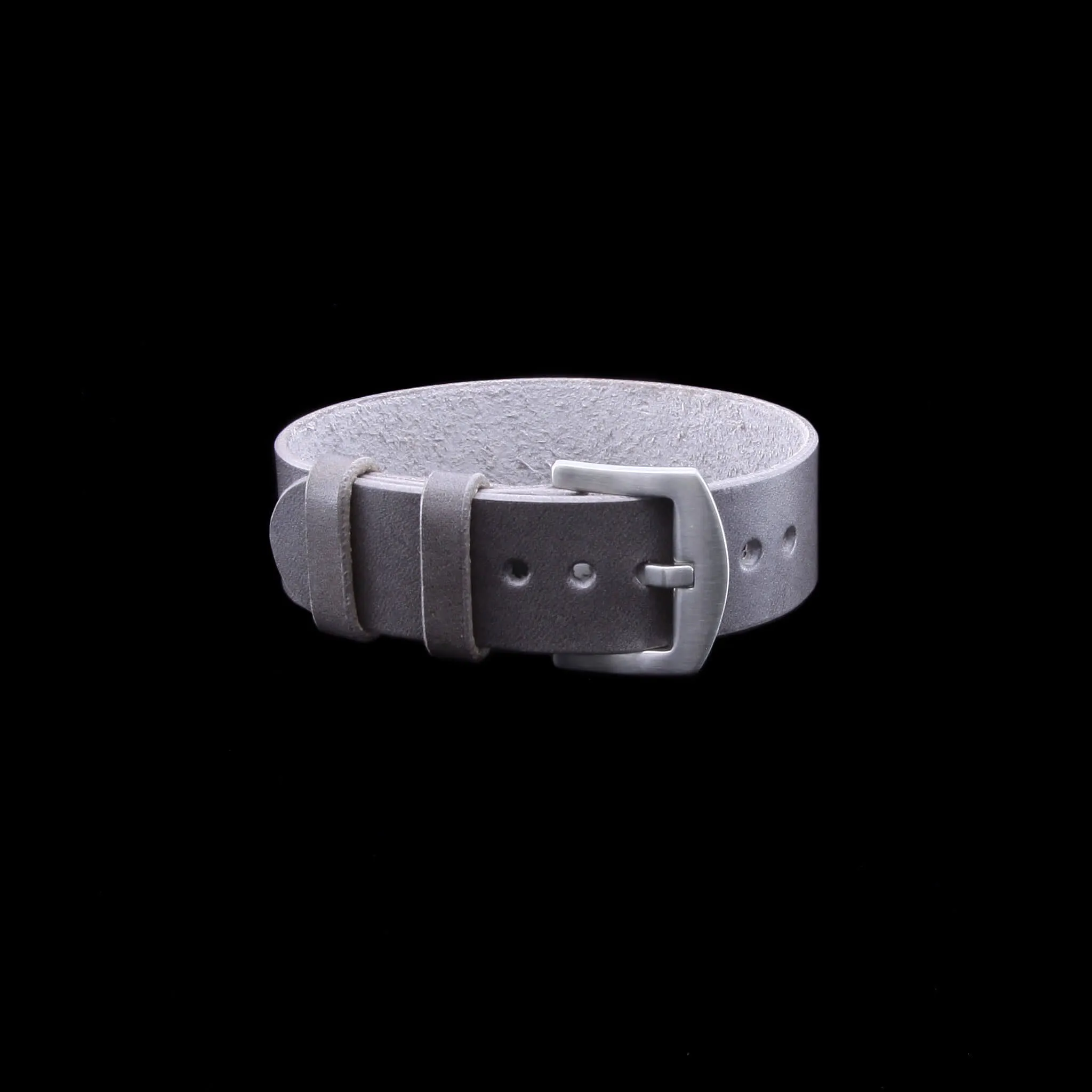 Single Pass Leather Watch Strap, 2-Keeper Koala Antracite