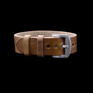 Single Pass Leather Watch Strap, 2-Keeper Military 102